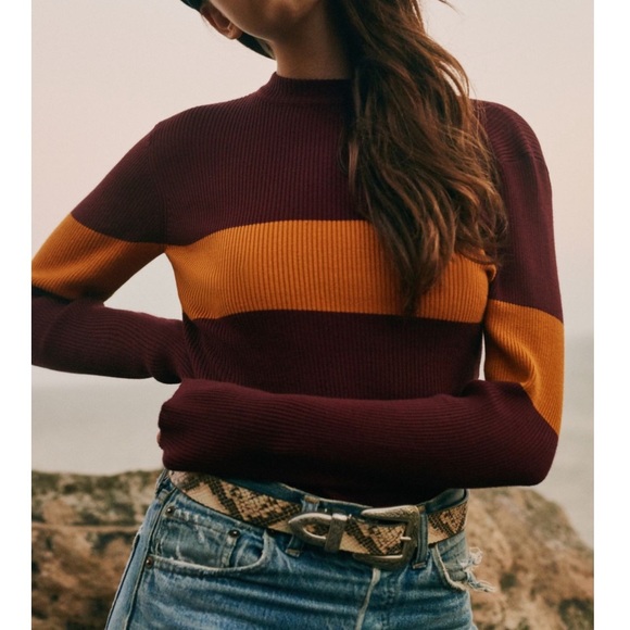 Urban Outfitters Tops - URBAN OUTFITTERS Maroon Colorblocked Sweater